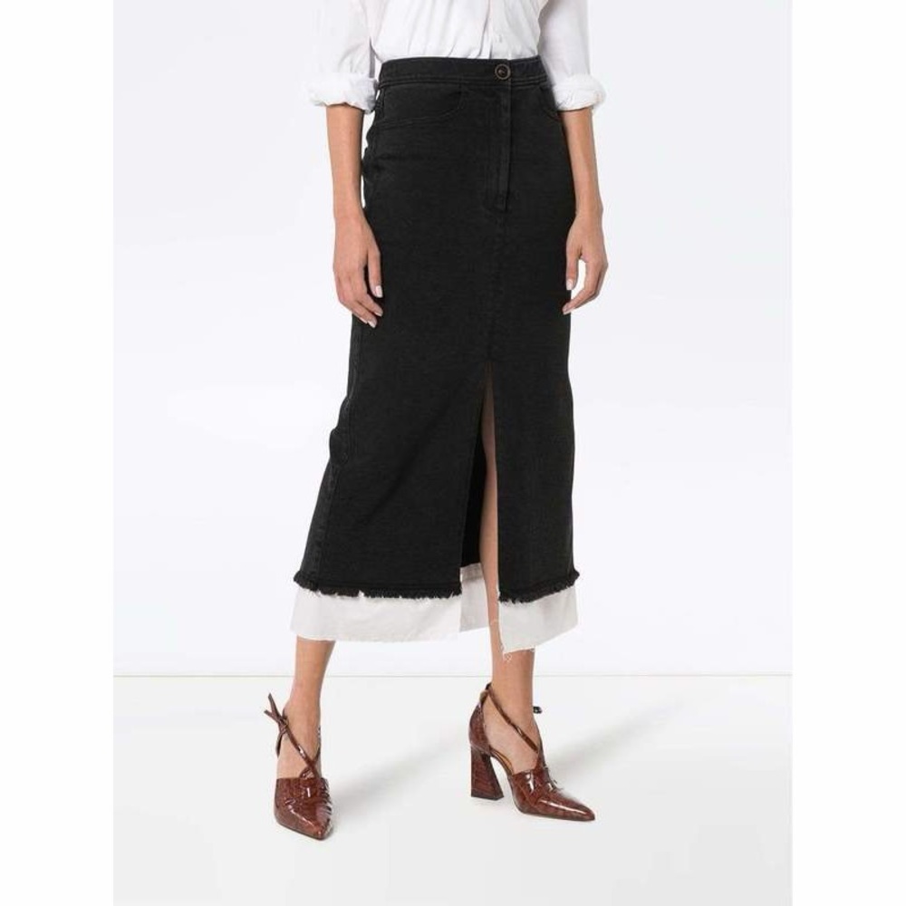 Rejina Pyo‎ Cody Denim Skirt Black Womens Size 8
